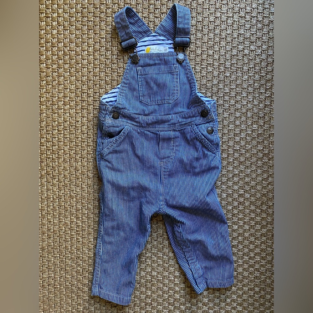 Baby Boden Railroad Stripe Overalls size 18-24m
